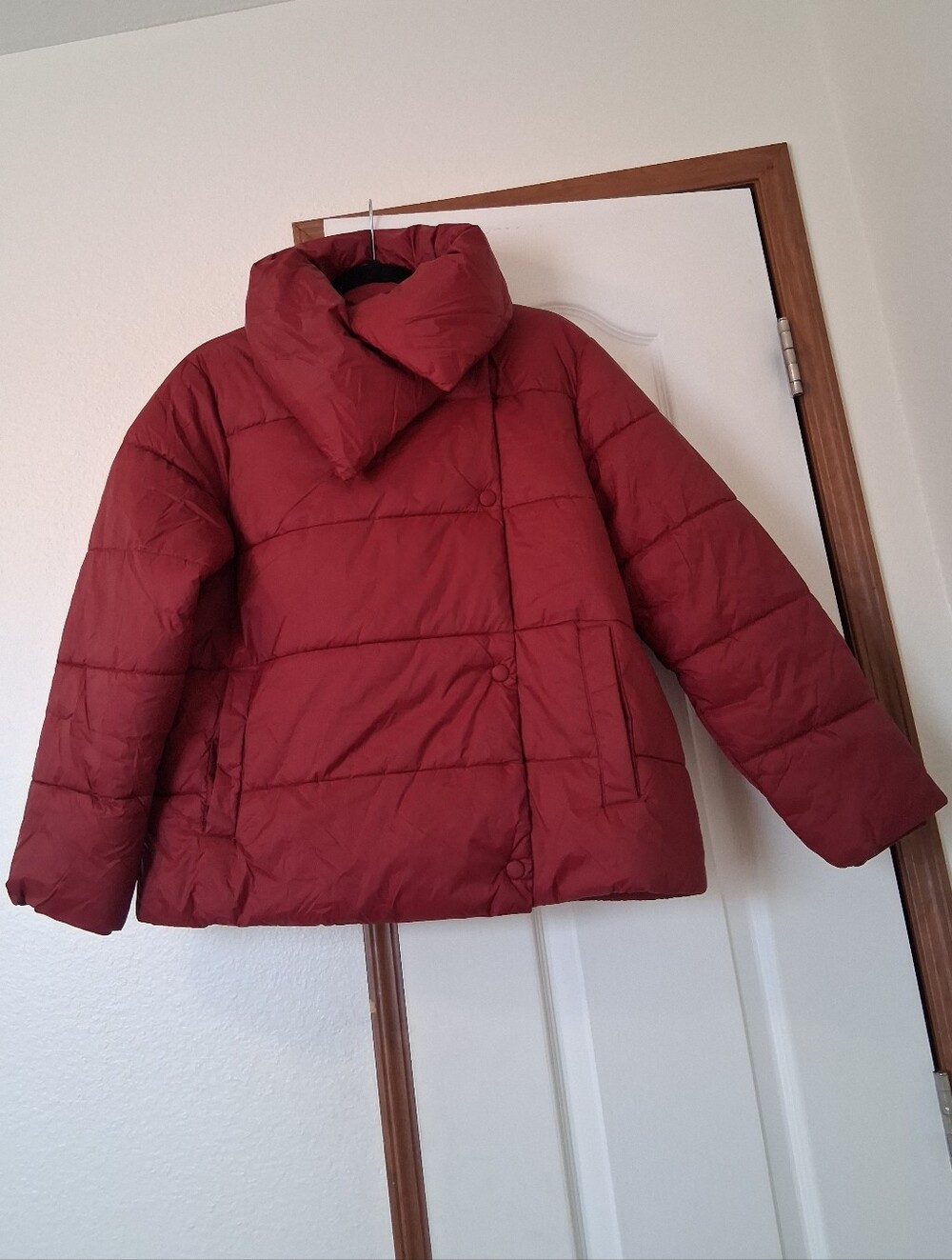 Banana Republic Women Burgundy Puffer Jacket Water Resistant S Petite Outdoor